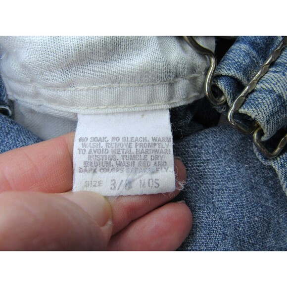 Vintage OshKosh B'Gosh Overalls Vestbak Genuine Shorts Denim Baby 3-6M USA - Picture 10 of 11